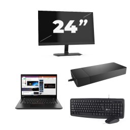 Lenovo ThinkPad X395 - AMD Ryzen 5 PRO 3500U - 13 inch - 8GB RAM - 256GB SSD - Windows 11 Home + 1x 24 inch Monitor