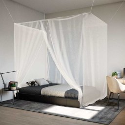 vidaXL Hangende klamboe 156 gaas 220x180x180 cm wit
