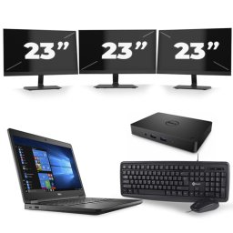 Dell Latitude 5480 - Intel Core i5-6e Generatie - 14 inch - 8GB RAM - 256GB SSD - Windows 11 + 3x 23 inch Monitor