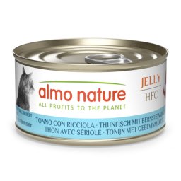 Voordeelpakket: 24x70g Almo Nature HFC Gelei Tonijn met Amberjack natvoer voor katten