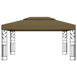 vidaXL Prieel met dubbel dak 180 g/m² 3x4 m taupe