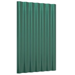 vidaXL Dakpanelen 12 st 60x36 cm gegalvaniseerd staal groen