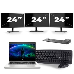HP ProBook 430 G6 - Intel Core i5-8e Generatie - 13 inch - 8GB RAM - 256GB SSD - Windows 11 + 3x 24 inch Monitor
