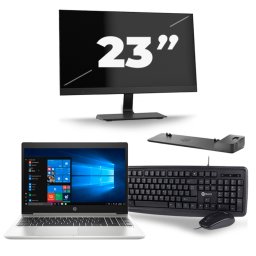 HP ProBook 450 G6 - Intel Core i5-8e Generatie - 15 inch - 8GB RAM - 256GB SSD - Windows 11 + 1x 23 inch Monitor