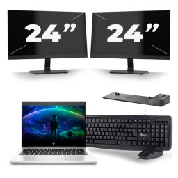 HP ProBook 430 G6 - Intel Core i5-8e Generatie - 13 inch - 8GB RAM - 256GB SSD - Windows 11 + 2x 24 inch Monitor