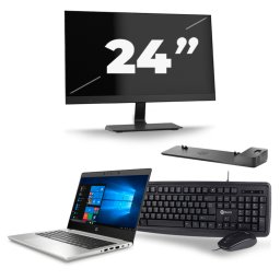 HP ProBook 430 G7 - Intel Core i5-10e Generatie - 13 inch - 8GB RAM - 256GB SSD - Windows 11 + 1x 24 inch Monitor