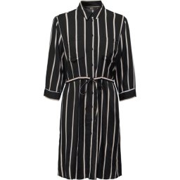 Only - maat 38 - Onltamari 3/4 Shirt Dress Wvn Noos 15185738 Black/white/camel
