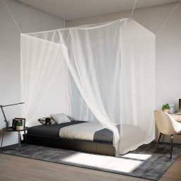 vidaXL Hangende klamboe 156 gaas 220x120x150 cm wit