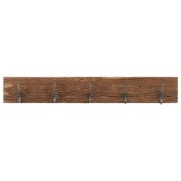 vidaXL Wandkapstok met 5 haken 100x2,5x15 cm massief gerecycled hout