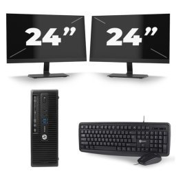 HP ProDesk 400 G2.5 SFF - Intel Core i3-4e Generatie - 8GB RAM - 256GB SSD - Windows 10 + 2x 24 inch Monitor