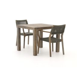 + 15% kassakorting | ROUGH-L Rope/ROUGH-S 90cm dining tuinset 3-delig stapelbaar - Laagste prijsgarantie!