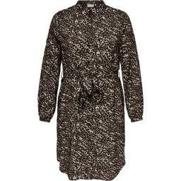ONLY - Maat 48 - CARMAKOMA CARLOLLILISE LS SHIRT DRESS AOP BF Dames Jurk