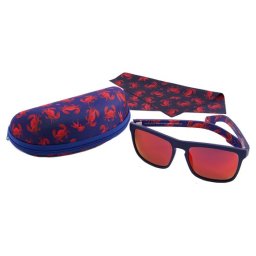 Sinner Thunder x Fish Fred (box) zonnebril - Mat blauw - Rode lens