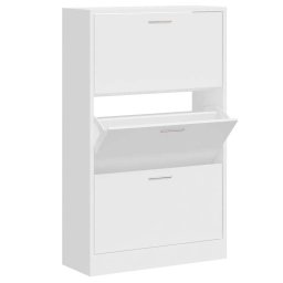 vidaXL Schoenenkast 63x24x103 cm bewerkt hout hoogglans wit