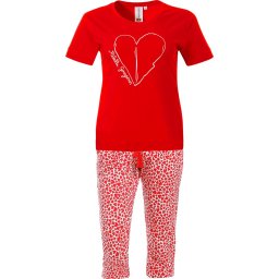 Rebelle Maat 44 - Happy Hearts - Pyjamaset - Rood