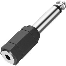 Hama Audio-adapter, 3,5mm jack koppeling mono - 6,3mm jack stekker mono Mini jack kabel Zwart