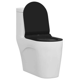 vidaXL Toiletzitting Verstelbaar Zwart 50 x 36,5 x 5 cm Polypropyleen