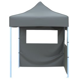 vidaXL Partytent met 2 zijwanden inklapbaar 2x2 m staal antraciet