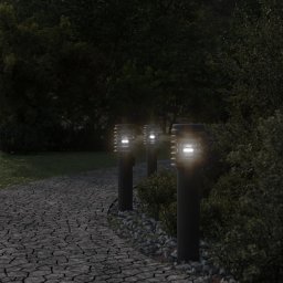 vidaXL Vloerlamp voor buiten 3 st 60 cm roestvrij staal zwart