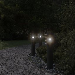 vidaXL Buitenvloerlamp met stopcontact 60 cm roestvrijstaal zwart