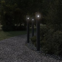 vidaXL Buitenvloerlamp met stopcontact 110 cm roestvrijstaal zwart