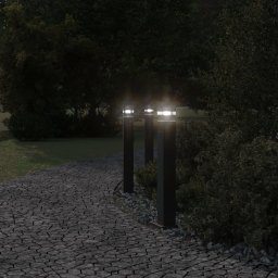 vidaXL Buitenvloerlampen 3 st met stopcontact 80 cm aluminium zwart