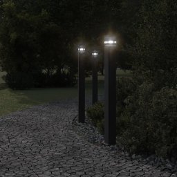 vidaXL Vloerlamp voor buiten met stopcontact 110 cm aluminium zwart
