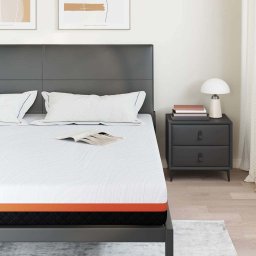vidaXL Matras Wit en zwart 200 x 200 cm Jacquard stof