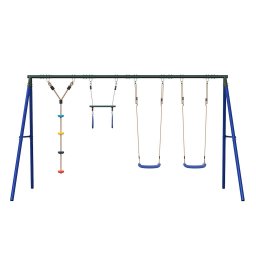 vidaXL Schommelset met schommels, trapeze en klimschommel met schijven