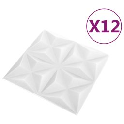 vidaXL Wandpanelen 12 st 50 x 50 cm Origami Wit XPS Schuim