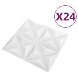 vidaXL Wandpanelen 24 st 50 x 50 cm Origami Wit XPS Schuim