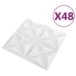 vidaXL Wandpanelen 48 st 50 x 50 cm Origami Wit XPS Schuim