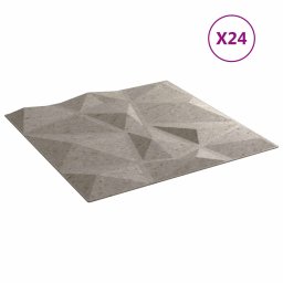 vidaXL Wandpanelen 24 st 50 x 50 cm Betongrijs XPS Schuim