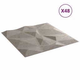 vidaXL Wandpanelen 48 st 50 x 50 cm Betongrijs XPS Schuim