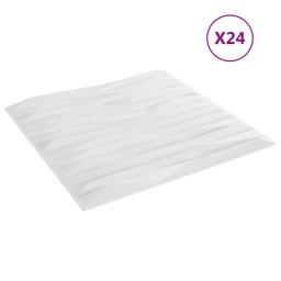 vidaXL Wandpanelen 24 st 50 x 50 cm Wit Steen XPS Schuim