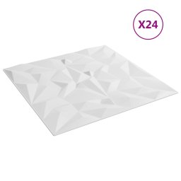 vidaXL Wandpanelen 24 st 50 x 50 cm Wit XPS Schuim