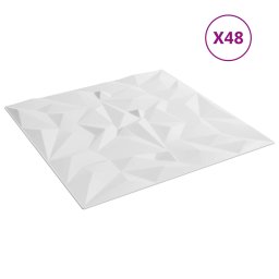 vidaXL Wandpanelen 48 st 50 x 50 cm Wit XPS Schuim