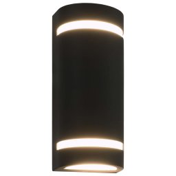 vidaXL Buitenwandlampen 2 st 35 W halfrond zwart