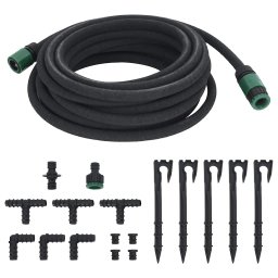 vidaXL Druppelslang 0,6'' 10 m rubber zwart
