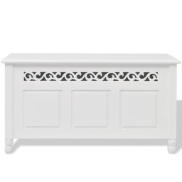 vidaXL Opbergbankje barokstijl MDF wit