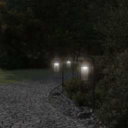 vidaXL Vloerlamp voor buiten 3 st 60 cm roestvrij staal zwart