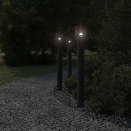 vidaXL Buitenvloerlampen 3 st stopcontact 110 cm roestvrijstaal zwart