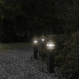 vidaXL Buitenvloerlampen 3 st met stopcontact 50 cm aluminium zwart