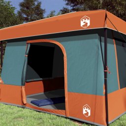vidaXL Camping Tent Set 2 st 6-persoons Grijs en Oranje