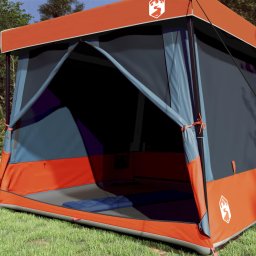 vidaXL Camping Tent Set 2 st 5-persoons Grijs en Oranje