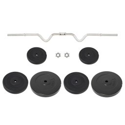 vidaXL Halter gebogen met gewichten 60 kg