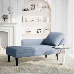 vidaXL Chaise longue met kussen corduroy stof blauw