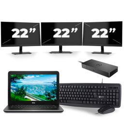 Dell Latitude 3380 - Intel Core i3-6e Generatie - 13 inch - 8GB RAM - 256GB SSD - Windows 11 + 3x 22 inch Monitor