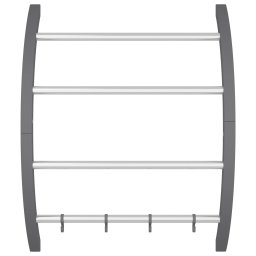 vidaXL Handdoekenrek met haken 56x16x72 cm aluminium zilverkleurig