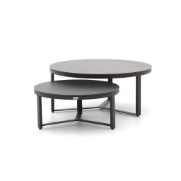 + 15% kassakorting | Bellagio Ficarolo lounge tuintafelset ø85cm(h:35cm)/ø65cm (h:30cm) - Laagste prijsgarantie!